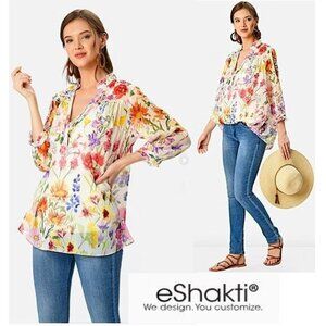 eShakti, Floral loose fitting long sleeve blouse